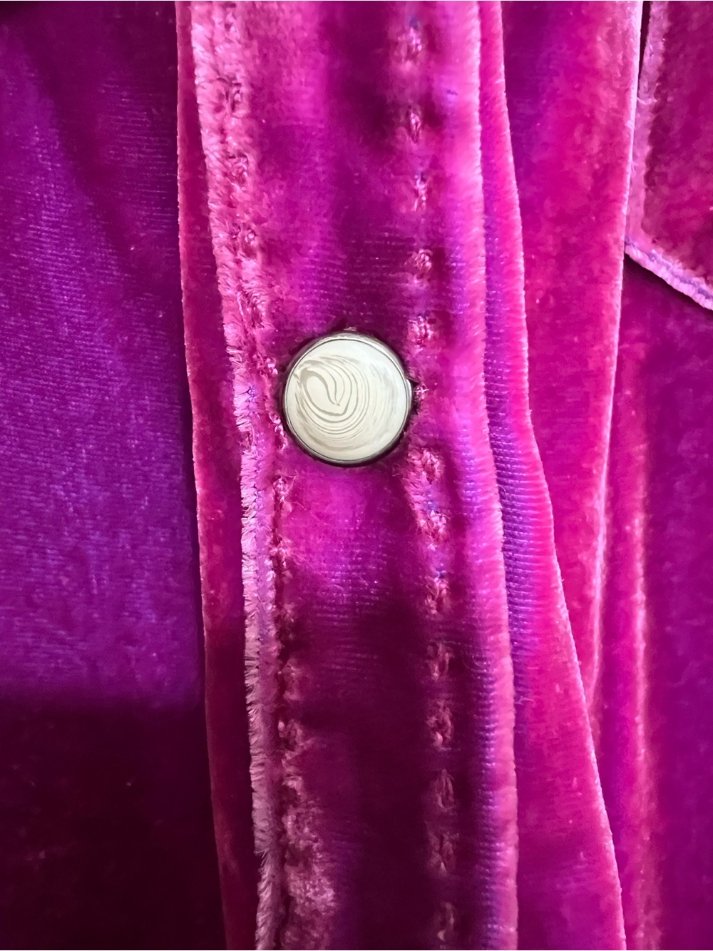 Sundance Rayon/Silk Velvet Button Up Shirt Long Sleeve Fuchsia Pink Size XXL - Picture 5 of 16